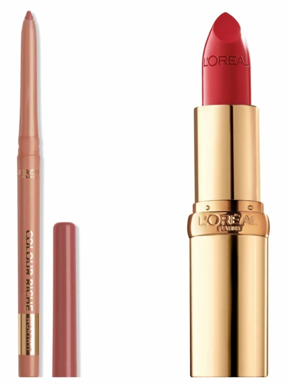🦋L’Oréal Riche Worth It Intense Lip Liner & Red Lipstick Duo New FullSz